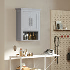kleankin Bathroom Wall Cabinet with Shelf - Grey-Assembly required