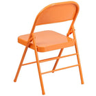 Flash Furniture HERCULES ColourBURST Series Orange Marmalade Triple Braced & Double-Hinged Metal Folding Chair-18 Gauge Steel Frame