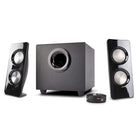 Cyber Acoustics CA-3350 Curve Storm 2.1 Speaker System with Control Pod-2.1 Powered speaker system featuring 2" high efficiency satellite drivers, 4" woofer and a control pod