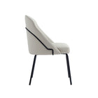Manhattan Comfort Gracie 24.2" Modern Leatherette Upholstered Dining Chair - Stone and Black - Set of 4-Seat Height: 19.5 in