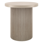 Hudson&Canal Isa 22" Wide Round Fluted Side Table - Alder White-A modern yet classic Scandanavian design for your living room, den, and more