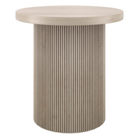 Hudson&Canal Isa 22" Wide Round Fluted Side Table - Alder White-A modern yet classic Scandanavian design for your living room, den, and more