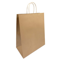 Reliabag Paper Bags - Twist Handles - 13" W x 7" D x 17" H - Kraft - 100 Pack-Made by the premium kraft paper with the re-enforced flat bottom
