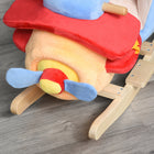 Qaba Baby Plane Design Rocking Horse - Red-Extra safety with easy-to -grip handle and footrest 