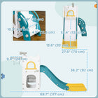 Qaba 5 in 1 Toddler Slide - Indoor Use - Yellow-Closed steps with non-slip texture enhance safety and stability 