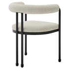 Modway Turin Curved Back Boucle and Metal Dining Accent Chair - Black/Pearl-7