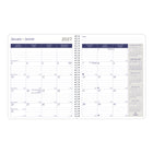 Blueline 2027 DuraGlobe Monthly Planner with Twin-Wire Binding and Semiflexible Cover - 8-7/8" x 7-1/8" - Bilingual-Calendars of past, current, and following 3 months on each spread