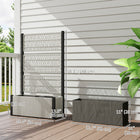 Outsunny Wicker Outdoor Planter with Trellis - Mixed Grey-Weather-resistant PE wicker and steel ensure durability
