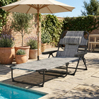 Outsunny Folding Lounge Chair with Reclining Back - Tanning Chair - Mixed Grey-Back reclines to 4 different positions to find the great tanning angle