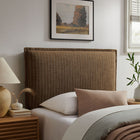 Modway Camille Striped Linen Blend Twin Size Headboard - Earth Stripe-Padded Pillow Design