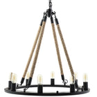 Modway Encircle Chandelier - Black-Adjustable 34" Steel Chain Cord