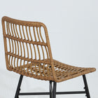 HOMCOM Counter Height Rattan Bar Stools with Back - Brown - 2 Pack-Armless design allows easy storage under bar tables
