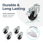 MotionGrey Heavy Duty Caster Wheels - 3" Swivel Casters with Locks - Silver-4