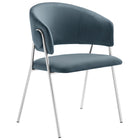 Modway Nella Upholstered Performance Velvet Dining Chair - Cadet Blue - 2 Pack-8