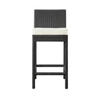 Modway Lift Outdoor Patio Bar Stool - Espresso White - Set of 2-Water resistant cushions