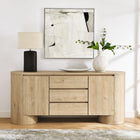 Modway Duval 71" Rounded Sideboard Storage Cabinet - Hickory Frost-MDF and Particleboard Construction