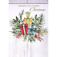 Mill Brook Studio Christmas Greeting Cards/Envelopes - 5-3/8" x 7-3/4" - Merry Christmas: Gifts on a Wreath - 18 Pack-Card shop quality greeting cards