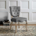 Modway Array Vintage French Performance Velvet Dining Side Chair - Grey-Button Tufted Seat Back