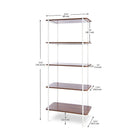 Can-Bramar Etagere Bookcase 5 Shelves 80W x 34.3D x 181.8H cm, Matte White Frame w/Light Walnut Melamine Shelves (HP20905-MWLW)-Product Dimensions: 71.5"H x 31.5"W x 13.5"D (181.8H x 80W x 34.3D cm)