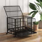 PawHut 36" L Heavy Duty Steel Kennel Pet Cage - Grey-Colour: Black 