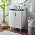 Modway Augusta 24" Bathroom Vanity - White/Black-Integrated Ceramic Sink Basin