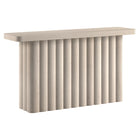 Hudson&Canal Olie 55" Wide Rectangular Fluted Console Table - Alder White-A modern design with a classic silhouette for your entryway, living room, den, and more