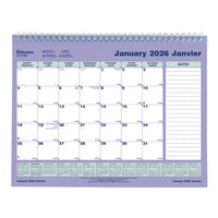 Blueline 2026 Monthly Calendar - 11" x 8-1/2" - Bilingual-12-Month: January 2026 to December 2026