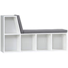 HOMCOM Bookshelf with Reading Nook - Grey-Special bench design allows you to sit or lean to read or relax