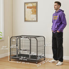PawHut Heavy Duty Large Dog Cage with Wheels-Spacious inner gives small and medium dogs lots of room to stand, turn and relax comfortably
