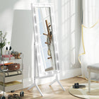 HOMCOM Full Length Mirror with Lights Adjustable Angles - 18.4" W x 60.2" H - White-Hollywood LED lights bring bright lighting and create room ambiance 