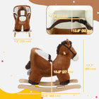 Qaba Baby Rocking Horse with Sounds - Brown-Soft, PP cotton filling provides comfortable seating for kids 