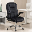 HOMCOM Office Chair with Flip-up Armrest - Black-Flip-up armrest allows chair storage under desk, saving space