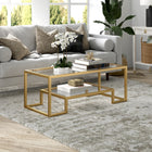 Hudson&Canal Athena 45"W Rectangular Coffee Table - Brass-Features easy assembly