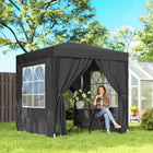 Outsunny 6.6' ft W x 6.6 ft L Pop Up Canopy Tent for Outdoor/Garden/Patio - Black-Powder coated steel frame construction in white finish to ensure long lasting use