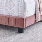Modway Celine Channel Tufted Performance Velvet Twin Bed - Dusty Rose-Added Support Legs
