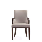 Manhattan Comfort Shubert 22.5" Modern Faux Leather and Velvet Upholstered Dining Armchair - Light Grey-Modern Dining Armchair for Dining Room and Task Use