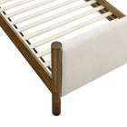 Modway Maven Twin Size Fabric Upholstered Platform Bed - Ivory Walnut-Weight Capacity: 794 lb