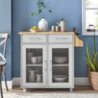 Modway Cuisine Kitchen Cart - Light Grey Natural-Particleboard and Paper Laminate