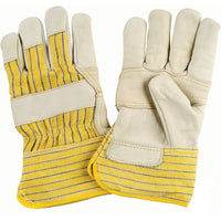 Zenith Safety Fitters Patch Palm Gloves, X-Large, Grain Cowhide Palm, Cotton Fleece Inner Lining - 12 Pack-Cuff Material: Rubberized