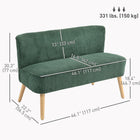 HOMCOM 46" Loveseat Sofa with Wood Legs - Green-Adjustable feet keep stable on uneven floor 