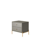 Manhattan Comfort Jasper 25.15" Modern Nightstand 2-Piece Set - Grey-Home Assembly Required. All Hardware Included