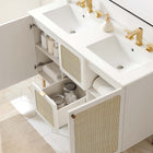 Modway Chaucer 48" Double Sink Bathroom Vanity - White-Rattan Weave Doors