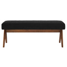 Modway Lyra 47" Boucle Upholstered Bench - Black-Assembly Required
