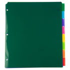 JAM Paper Plastic Index Tab Dividers - 8 Tabs - Assorted Colours - 6 Pack-3 punched holes