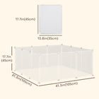 PawHut 18" H 12 Panel Plastic Pet Pen - White-Keeps your pet safely confined while offering more space to play and rest 
