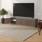 Hudson&Canal Hanson TV Stand for TV's up to 85" - Antiqued Grey Oak-Product Dimensions: 15.5" L x 78.5" W x 20" H