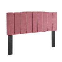 Modway Camilla Channel Tufted Performance Velvet King/California King Headboard - Dusty Rose-Glam Deco King/California King Headboard