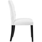 Modway Duchess Button Tufted Vegan Leather Dining Chair - White-Dense Foam Padding