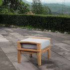 Modway Marina Outdoor Patio Teak Ottoman - Natural/Grey-Machine Washable Covers