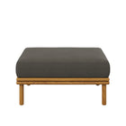 Modway Wren Outdoor Patio Teak Wood Ottoman - Natural/Flint Grey-7